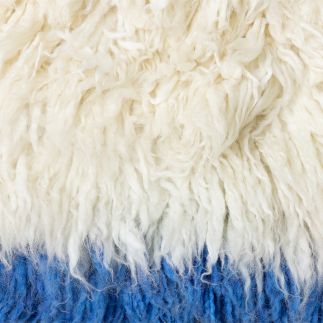 White and cobalt Shaggy rug 170x280cm, HK Living