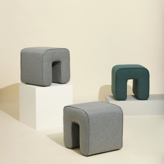 Pouf Sculpture Green, Hubsch