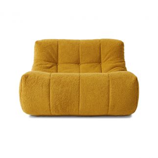 Lazy Lounge Chair Fluffy Ocre, Fauteuil en bouclette, HK Living