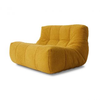 Lazy Lounge Chair Fluffy Ocre, Fauteuil en bouclette, HK Living