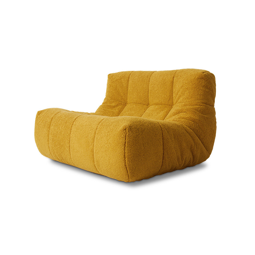 Lazy Lounge Chair Fluffy Ocre, Fauteuil en bouclette, HK Living