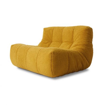 Lazy Lounge Chair Fluffy Ocre, Fauteuil en bouclette, HK Living