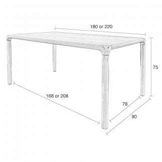 Storm 220cm, Table de Salle à Manger, Zuiver