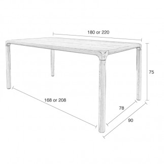 Storm 220cm, Dining Table, Zuiver