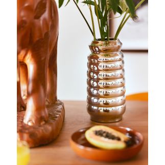 Ceramic ribble, Chrome, Vase, HK Living