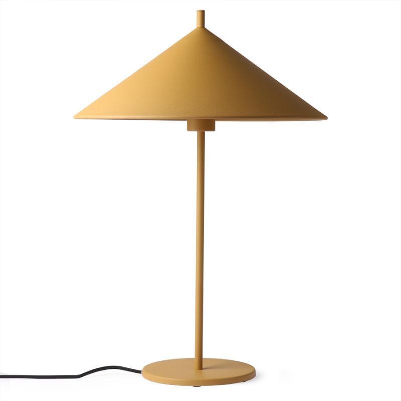 Lampe de table en métal triangle, Coloris Ochre Matt, Taille L, HK Living