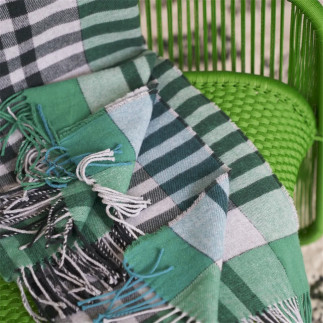 Bankura Emerald, Plaid or Sofa Throw, Designers Guild