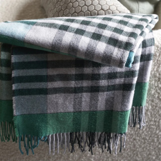 Bankura Emerald, Plaid or Sofa Throw, Designers Guild