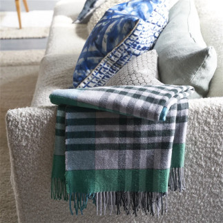 Bankura Emerald, Plaid or Sofa Throw, Designers Guild