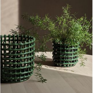 Ceramic basket, Emerald Green, Ferm Living