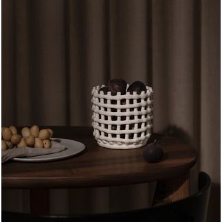 Ceramic basket, Off-white, Ferm Living