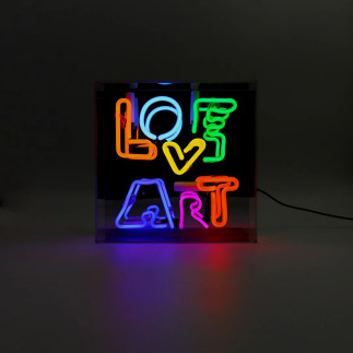 copy of  copy of  Rainbow, Glass Neon with Concrete Base, Locomocean