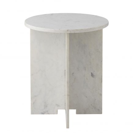 Jasmia, White Marble Side Table, Bloomingville