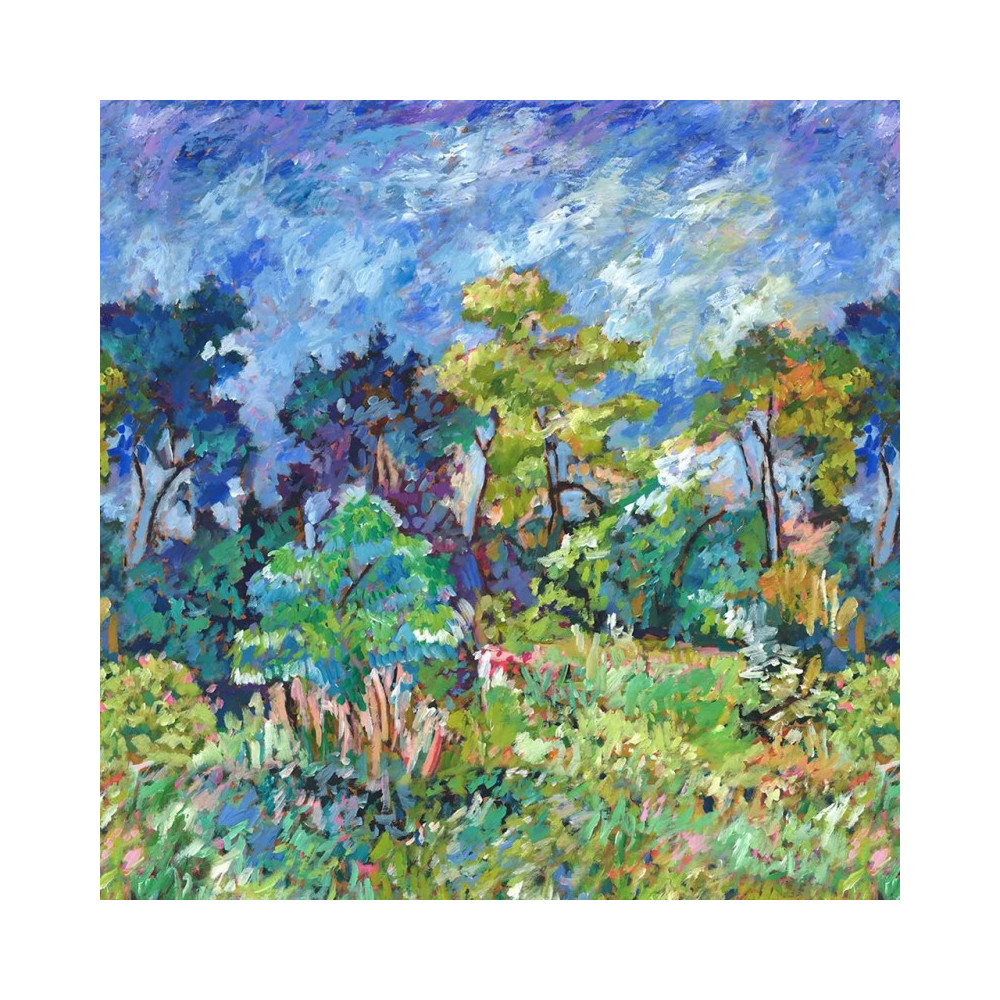 Forêt Impressioniste Cobalt, papier peint panoramique, Designers Guild